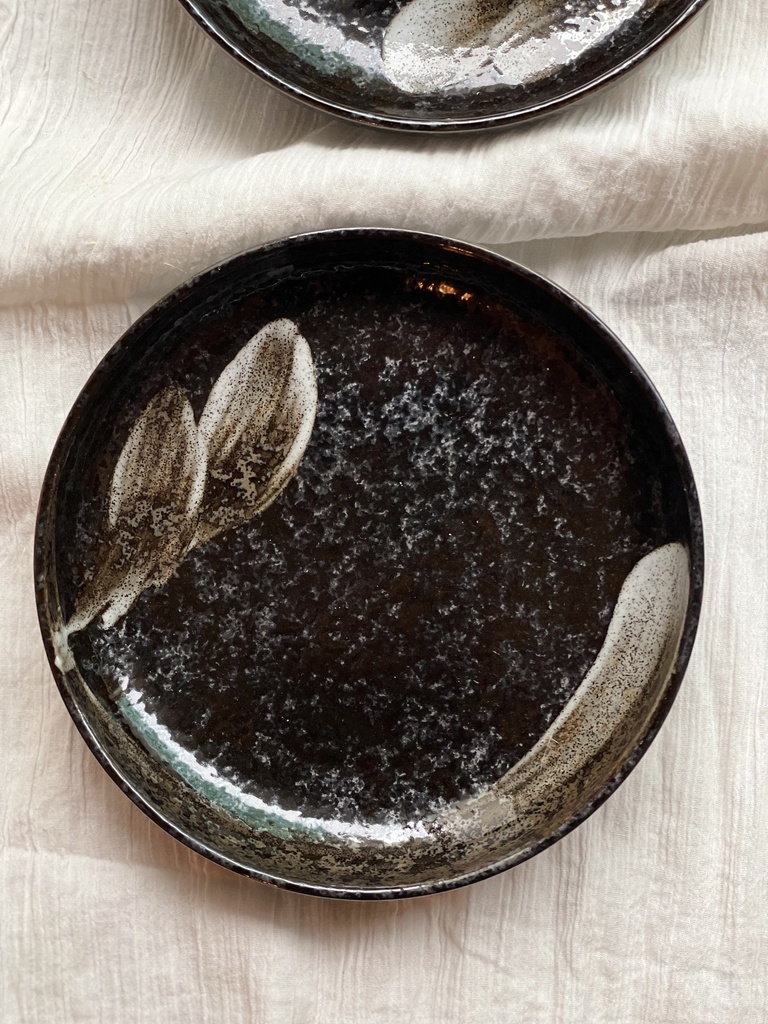 Assiette présentation japonaise fleurie