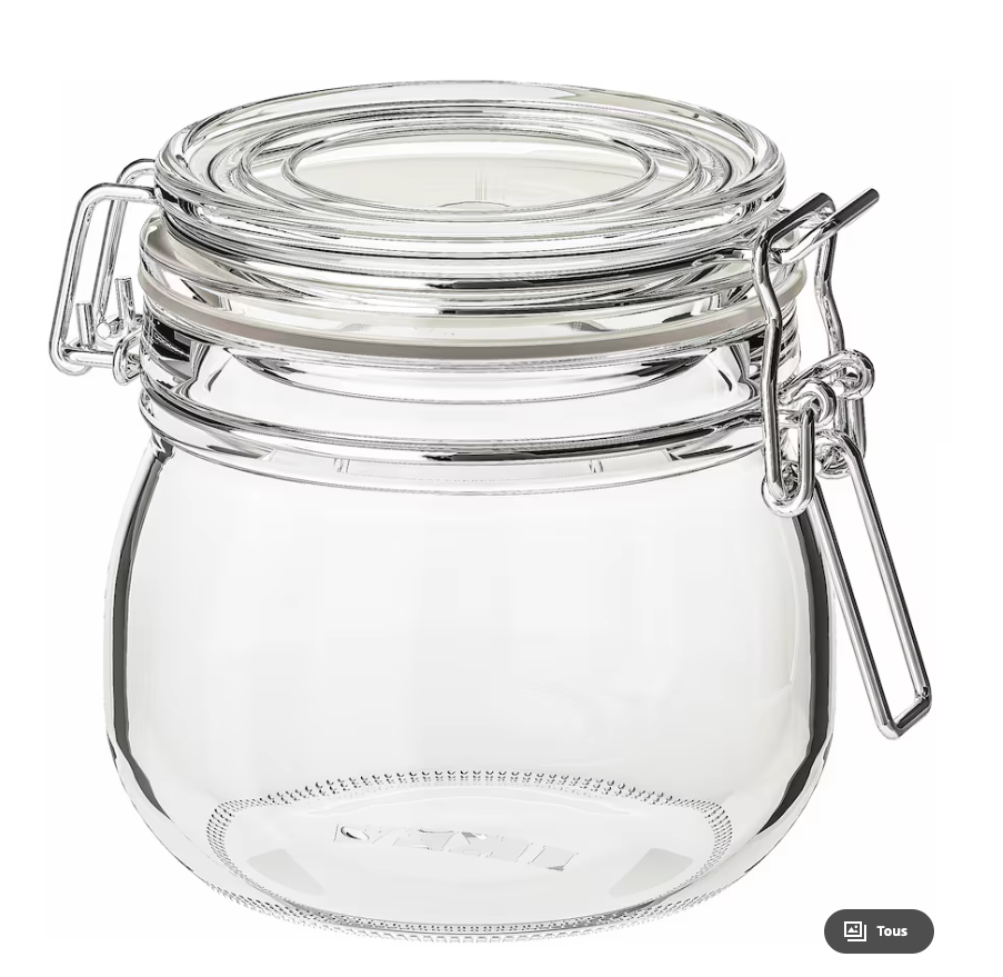 Bocal en verre moyenne taille